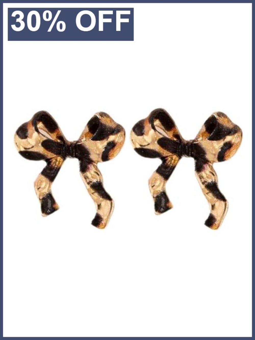 Leopard Print Bow Stud Earrings Alloy Hypoallergenic Women's Costume Jewelry